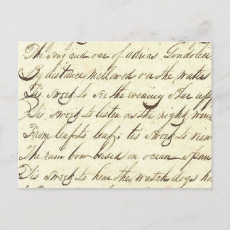 Antique Ephemera Cursive Calligraphy Script Poetry Postcard