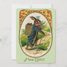Antique Erudite Easter Rabbit Informal Invitation