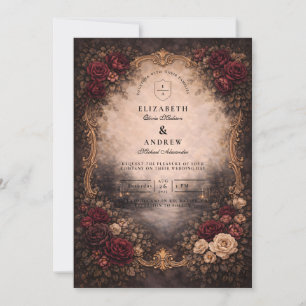 Antique European Baroque Wedding Invitation
