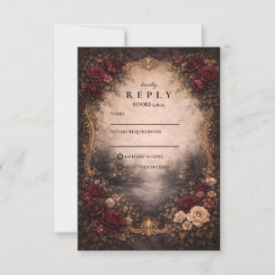 Antique European Baroque Wedding RSVP Card
