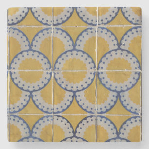 Antique European ceramic tile printed Stone Coaster