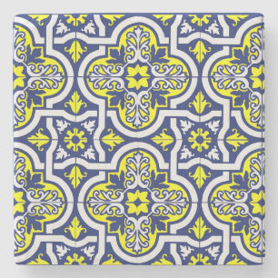 Antique European ceramic tile printed Stone Coaster