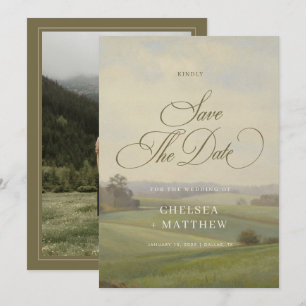 Antique European Lanscape Wedding Save The Date