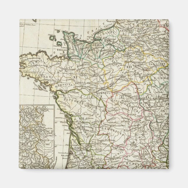 Antique European Map Magnet (Front)