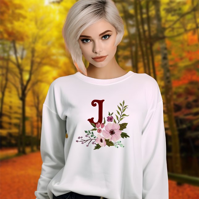 Antique Fall Aesthetics Floral Monogram  Sweatshirt (Creator Uploaded)