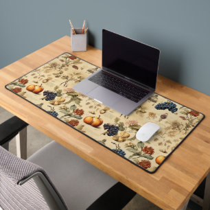 Antique Fall Vineyard Pumpkin Grape Botanical Desk Mat