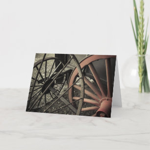Antique Farm Cart Wheels Card