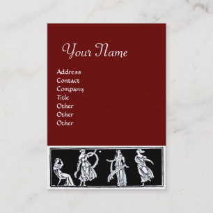 ANTIQUE FASHION MONOGRAM ,red Business Card