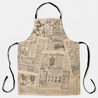 Antique Fashion: Newspaper Advertising Pages Apron