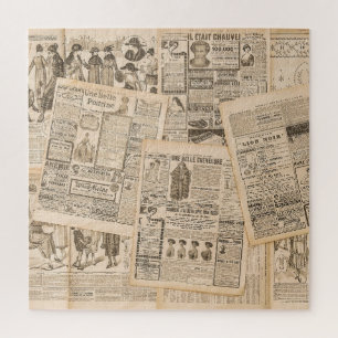 Antique Fashion: Newspaper Advertising Pages Jigsaw Puzzle
