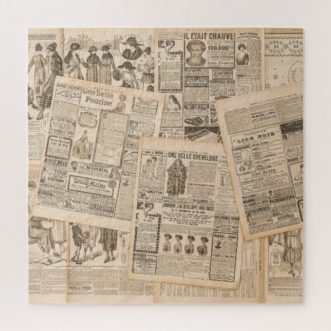 Antique Fashion: Newspaper Advertising Pages Jigsaw Puzzle (Vertical)