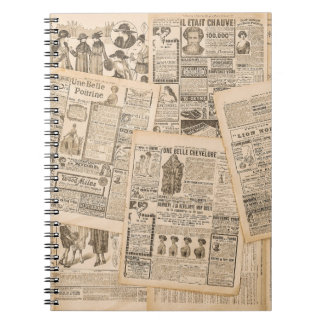 Antique Fashion: Newspaper Advertising Pages Notebook