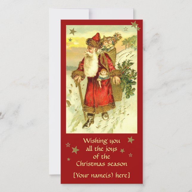 Antique Father Christmas Santa Claus Custom Card (Front)