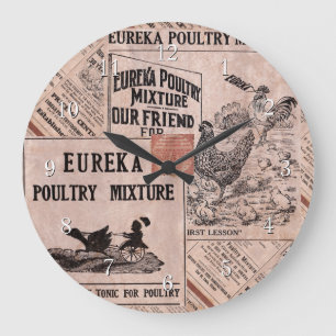 Antique Feed Canister Large Clock