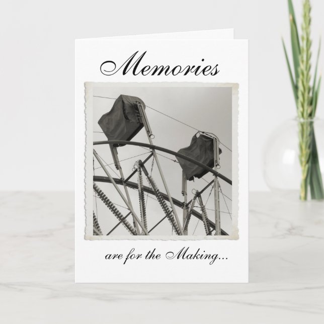 Antique Ferris Wheel Custom Greeting Cards (Front)