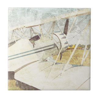 Antique Fighter Aeroplane Biplane Ceramic Tile