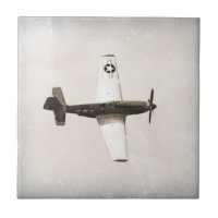 Antique Fighter Airplane Ceramic Tile
