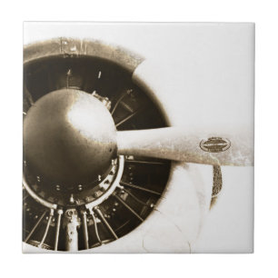 Antique Fighter Airplane Propeller Ceramic Tile