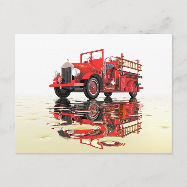 Antique Fire Engine Postcard (Front)