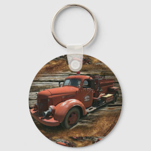 Antique Fire Truck Vintage Fire Truck Key Ring