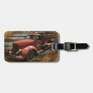 Antique Fire Truck Vintage Fire Truck Luggage Tag
