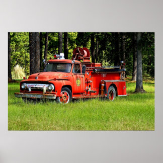 Antique Firetruck Poster