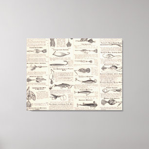 Antique Fishing Lures Catalogue Page Vintage Print