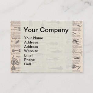 Antique Fishing Lures Catalogue Page Vintage Print Business Card