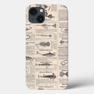 Antique Fishing Lures Catalogue Page Vintage Print iPhone 13 Case