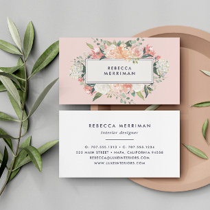Antique Floral Blush Pink Business Card