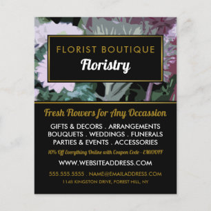 Antique Floral Design, Floristry Advertising Flyer
