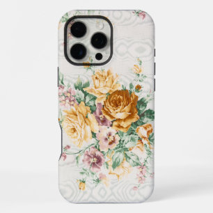 Antique Floral Fabric Pattern iPhone 16 Pro Max Case