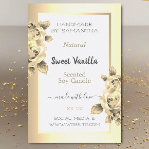 Antique Floral Gold Product Labels Candles Beauty