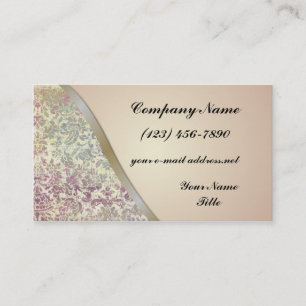 Antique Floral Gold Ribbon Cut Out Business Card