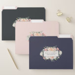 Antique Floral Logo File Folder<br><div class="desc">Designed to match our Antique Floral office collection, chic file folders in three colours feature your name and business name nestled inside a watercolor floral logo in shades of blush pink, peach and sage green. Folder interiors feature tone on tone blush pink stripes. Set of three includes charcoal, blush and...</div>