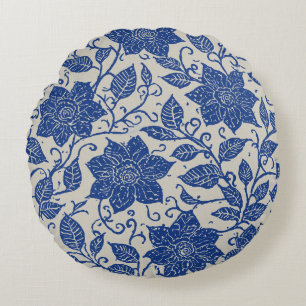 Antique Floral Pattern Round Cushion