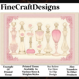 Antique Floral Perfume Atomizers AE7 Decoupage Tissue Paper