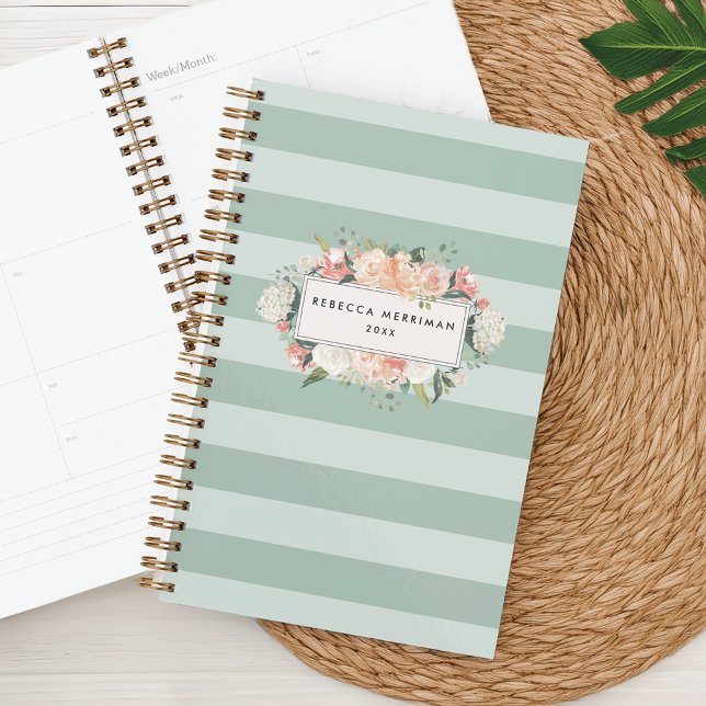 Antique Floral Personalised Planner | Sage (Creator Uploaded)