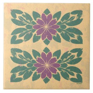 Antique Floral Stencil Tile