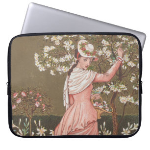 Antique Floral Valentine Card, Victorian Era, 1876 Laptop Sleeve