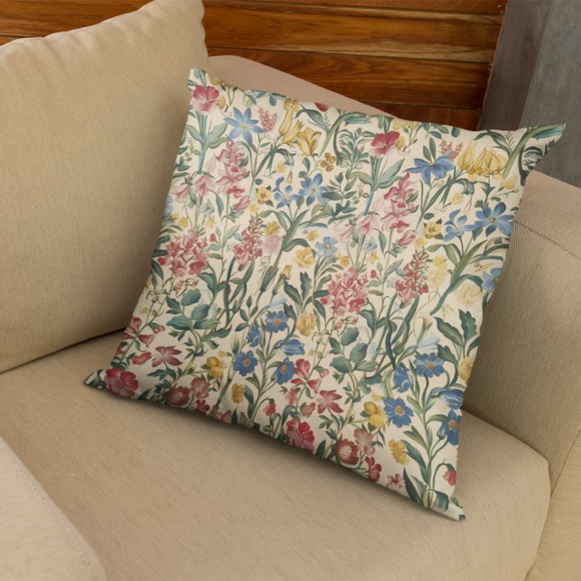 Antique Floral Wildflower  Cushion (Creator Uploaded)