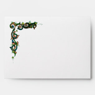 ANTIQUE FLORENTINE FLORAL BROWN WAX SEAL MONOGRAM ENVELOPES