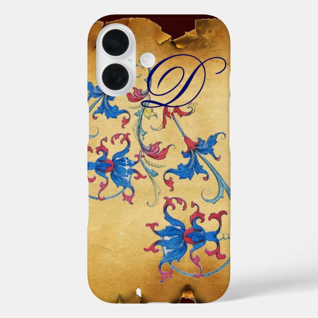ANTIQUE FLORENTINE FLORAL MOTIFS MONOGRAM Case-Mate iPhone CASE (Back)