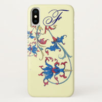 ANTIQUE FLORENTINE FLORAL MOTIFS MONOGRAM,Cream