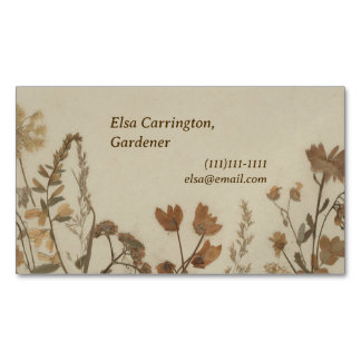 Antique Flower Collage Magnetic Business Card