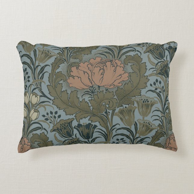 Antique Flower Morris Garden Floral Wallpaper Decorative Cushion (Front)