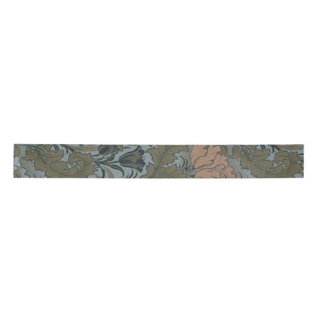 Antique Flower Morris Garden Floral Wallpaper Satin Ribbon (Front)