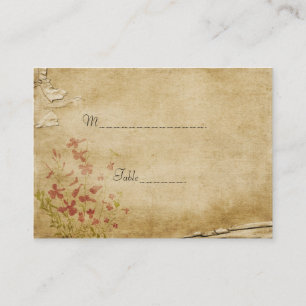 Antique Flowers Table Place Card