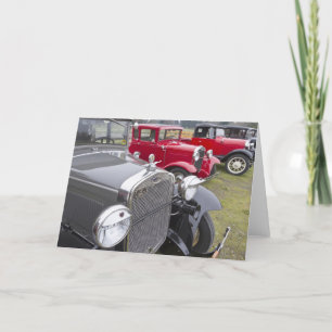 Antique Ford automobiles Holiday Card