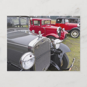 Antique Ford automobiles Postcard